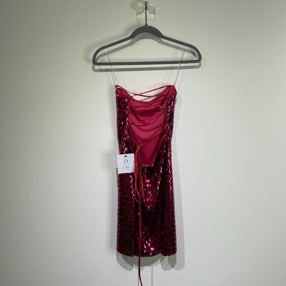 Pink Sequined Mini Dress - Picture 4 of 6